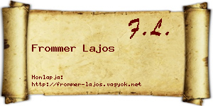 Frommer Lajos névjegykártya
